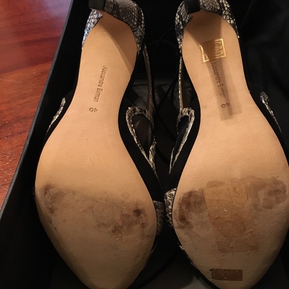 Python and suede open toe pumps - Picture 3 of 5